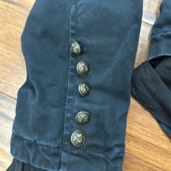 Free People Womens Ruffles Romance Military Jacket Black Size XS/TP - Picture 4 of 7